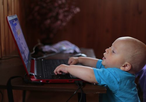kid, notebook, computer
