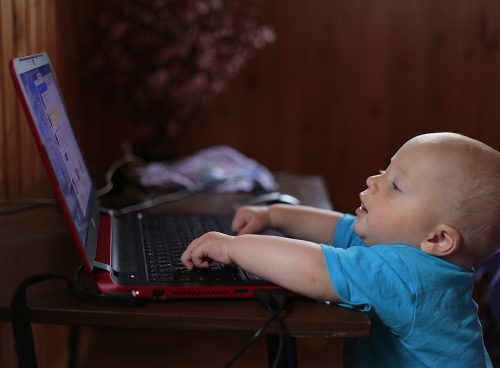 kid, notebook, computer