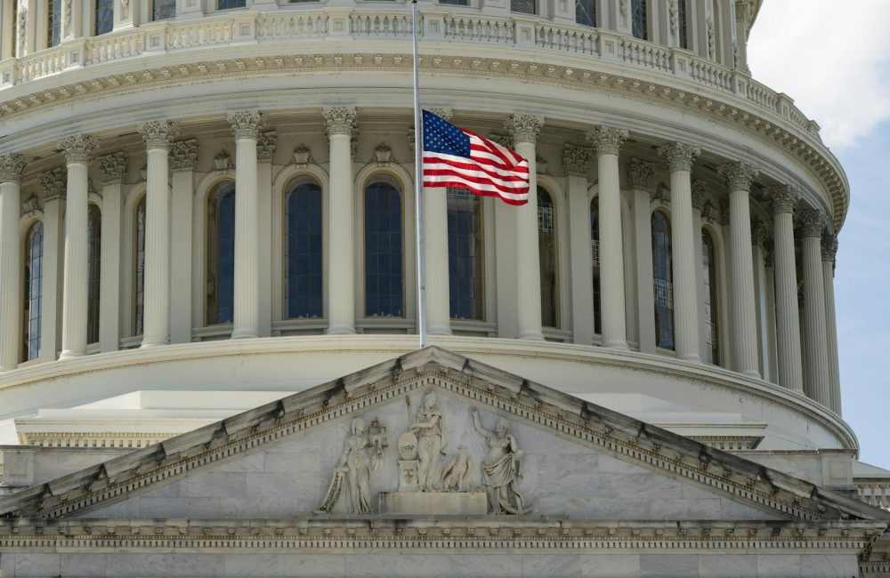 US Capital Flag Half Mast