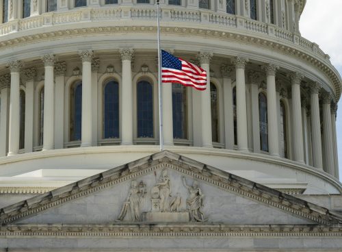 US Capital Flag Half Mast