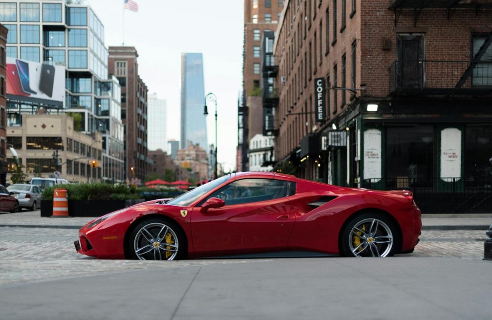 Photo of Ferrari Sports Car Parked on Road