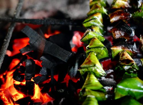 Grilled Leaves in Stick