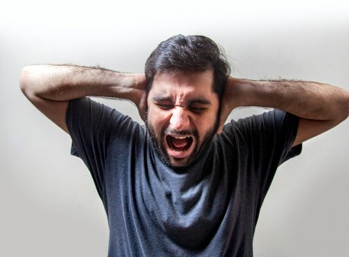 man in black crew neck t-shirt