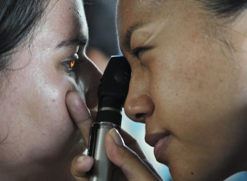 optometrist, doctor, patient