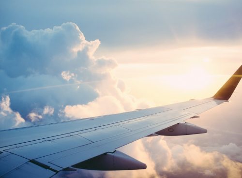 aerial photography of airliner