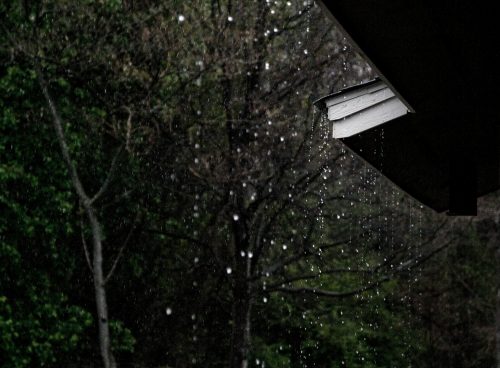 rain dropping from roof