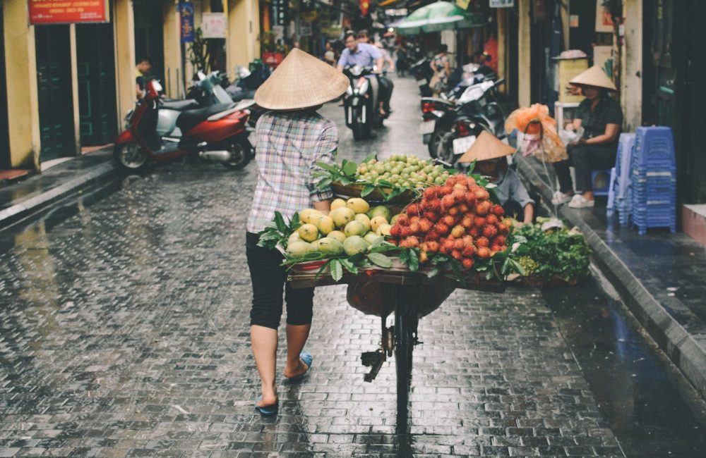 Person Walking on Market