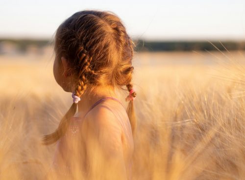 girl wearing pink camisole on brown plant during daytime