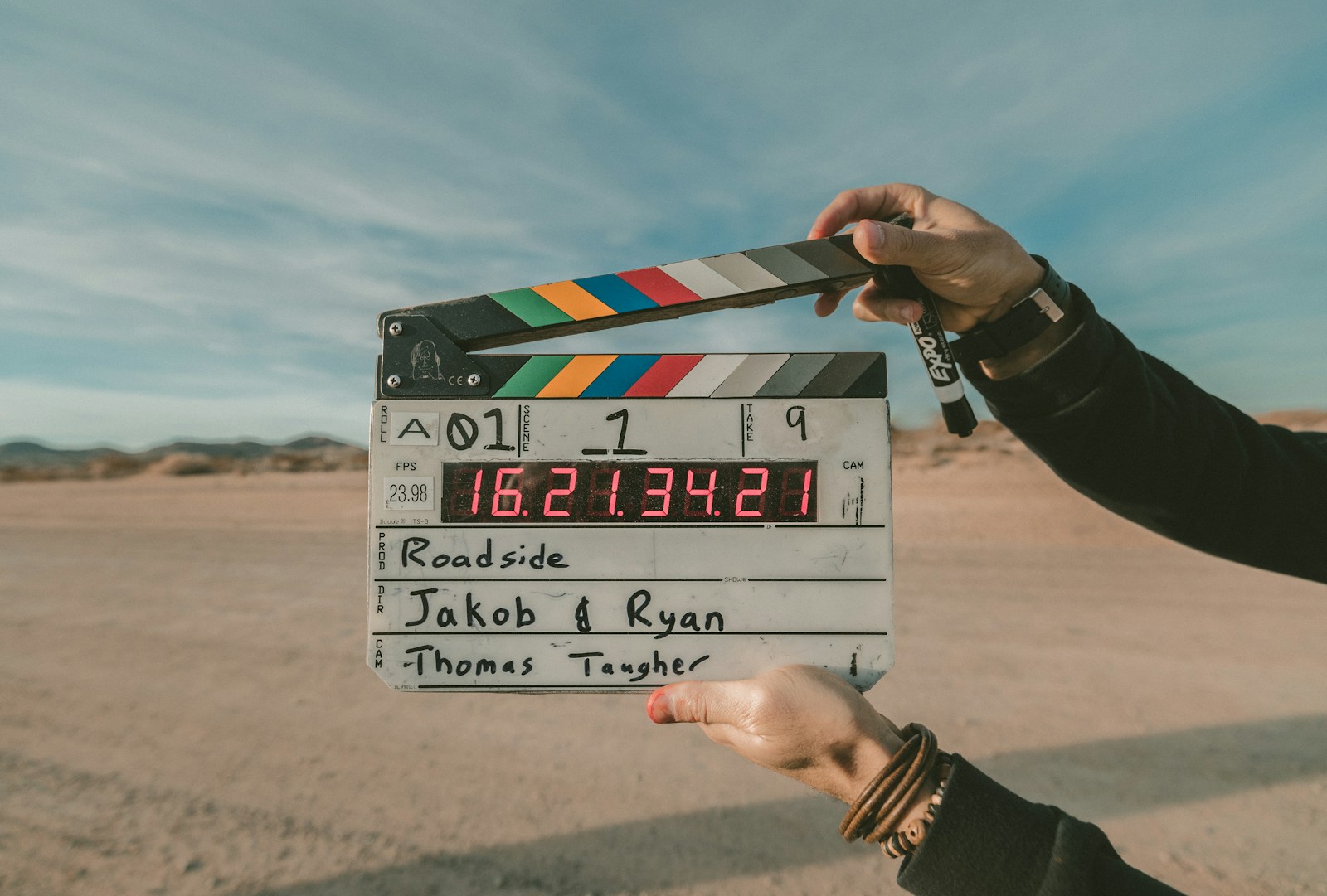 13 Essential Destinations for Independent Film Fans 1 clap board roadside Jakob and Ryan
