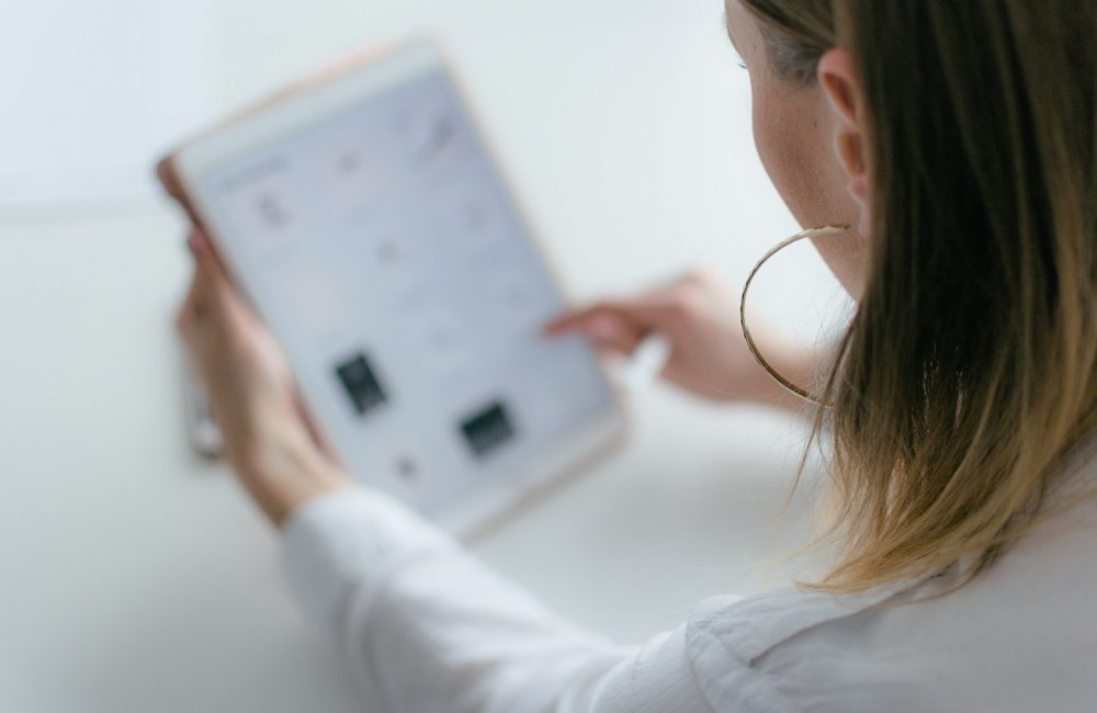 woman using tablet computer