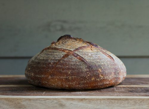 brown bread on white wooden table