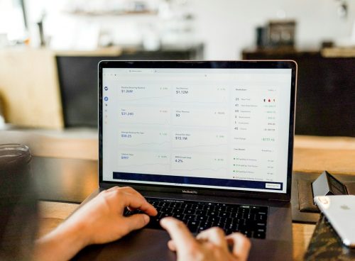 person using MacBook pro