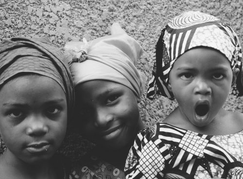 grayscale photography of girls