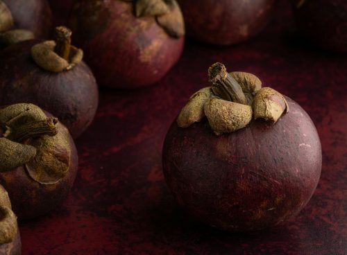 Mangosteen Fruit in Close Up Photography