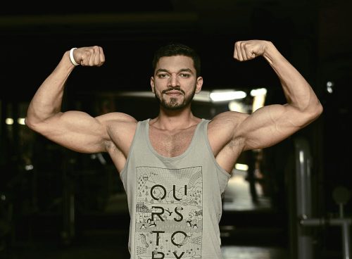 Man Wearing Gray Tank Top