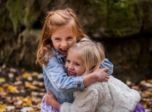 children, sisters, cute