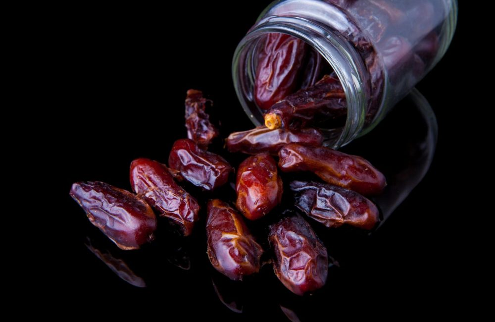 Dates in Clear Glass Jar