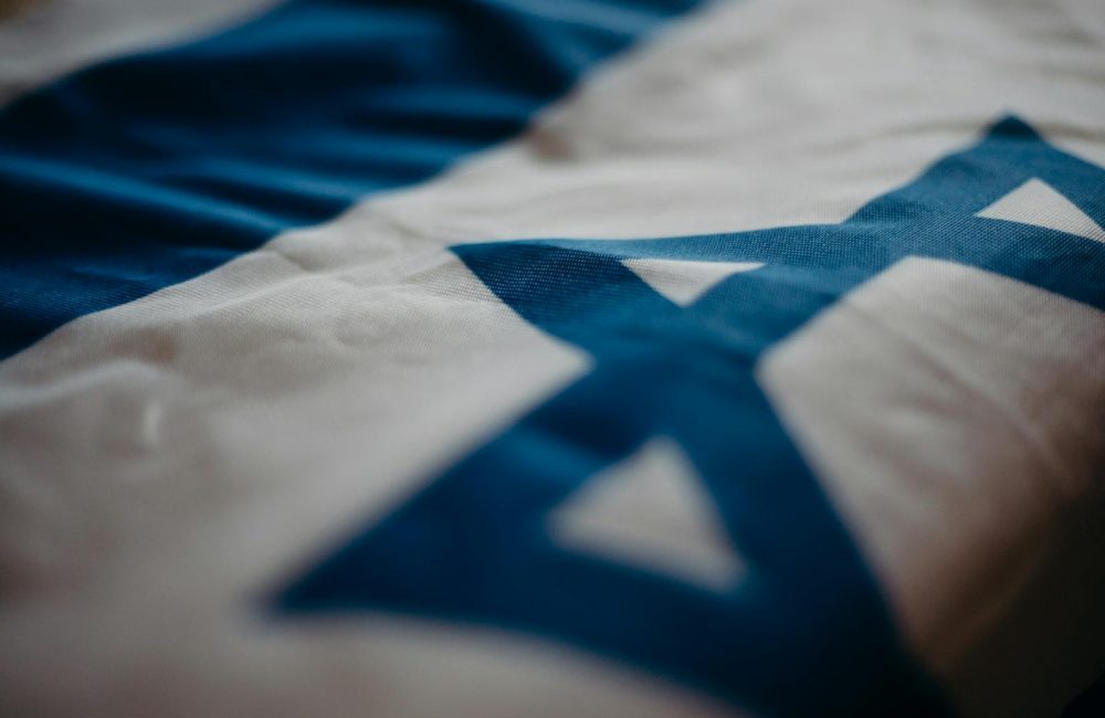 Close Up of the Flag of Israel