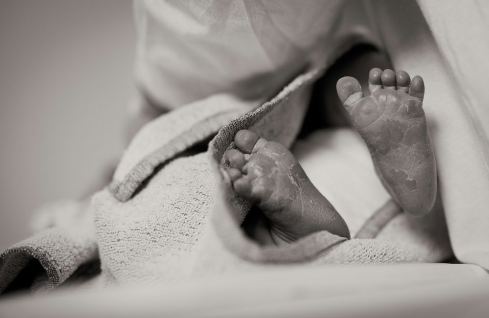 A baby's feet.