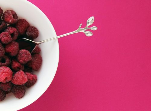 Raspberry in White Ceramic