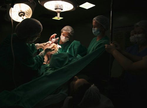 People Gathered during Labor