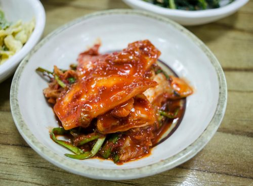 Close-Up Shot of Kimchi on a Plate