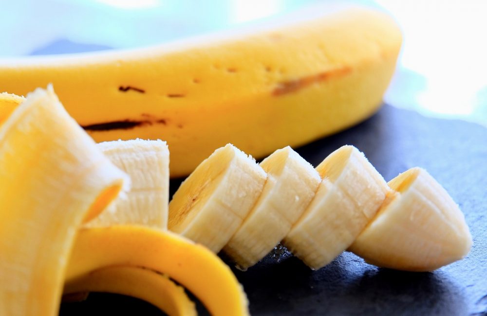 banana, fruit, peeled