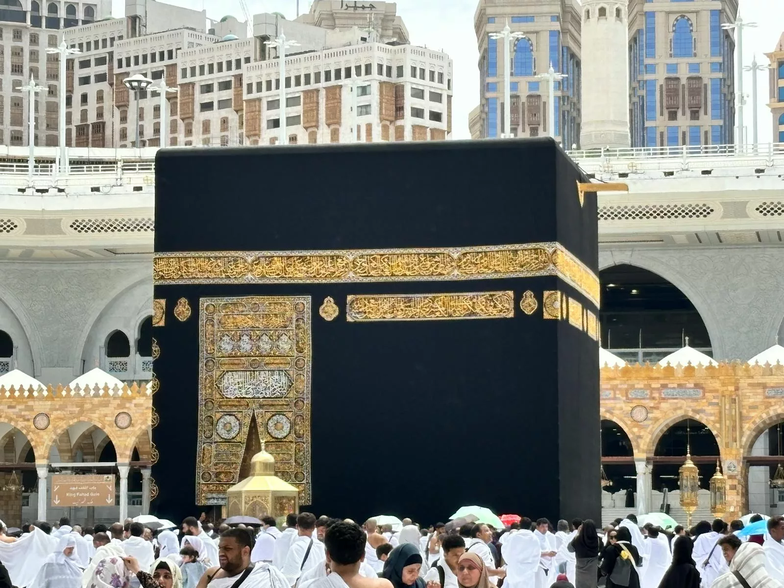 Pilgrims gather around the Kaaba in Makkah, Saudi Arabia, during the holy Hajj pilgrimage.
